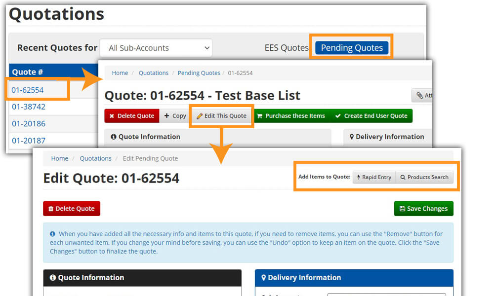 Purchasing Quote: Add Items to RFQ